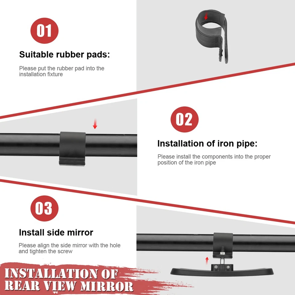 Se adapta a Kawasaki Mule 600 610 Mule SX Espejo retrovisor central lateral agarre con asas Foto 2 de 4