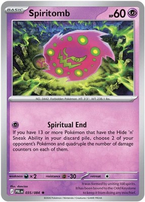 Spiritomb #035/084 Me05 Pitch Black Rare Reverse Holo Pokemon TCG NM