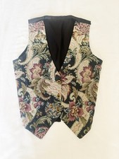 Vintage 90s Tapestry Vest Cottage Core Boho Floral Size M/L