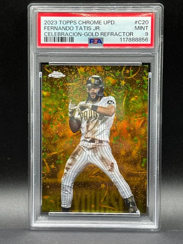 2023 Topps Chrome Update Fernando Tatis Jr. Celebracion Gold /50 #C-20 PSA 9