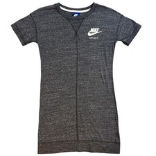 Nike Women's Heathered Charcoal Gray Short Sleeve T-Shirt Dress 'Just Do It' XS