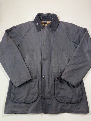 Barbour Bedale Jacket Mens Large Blue Full Zip The Original Tartan Waxed Cotton