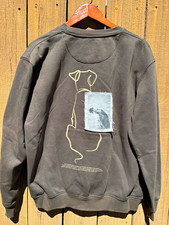 Men's Gray Crew Neck Pullover Sweatshirt Long Sleeve Graphic Print Art