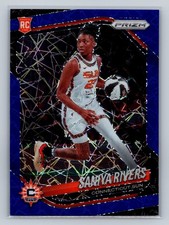 2025 Panini Prizm WNBA #131 Saniya Rivers Blue Velocity Prizms RC