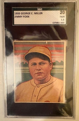 Jimmy Foxx 1933 George C. Miller card