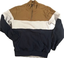 denim flower ricky singh Boys Color Block Half-Zip Sweater Sz 11/12