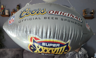 Super Bowl XXXVIII 38 COORS LIGHT Beer Inflatable Football LARGE 48 x 24