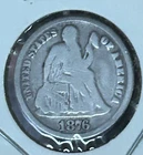 1876 - CC Seated Liberty Dime 10C Carson City Mint