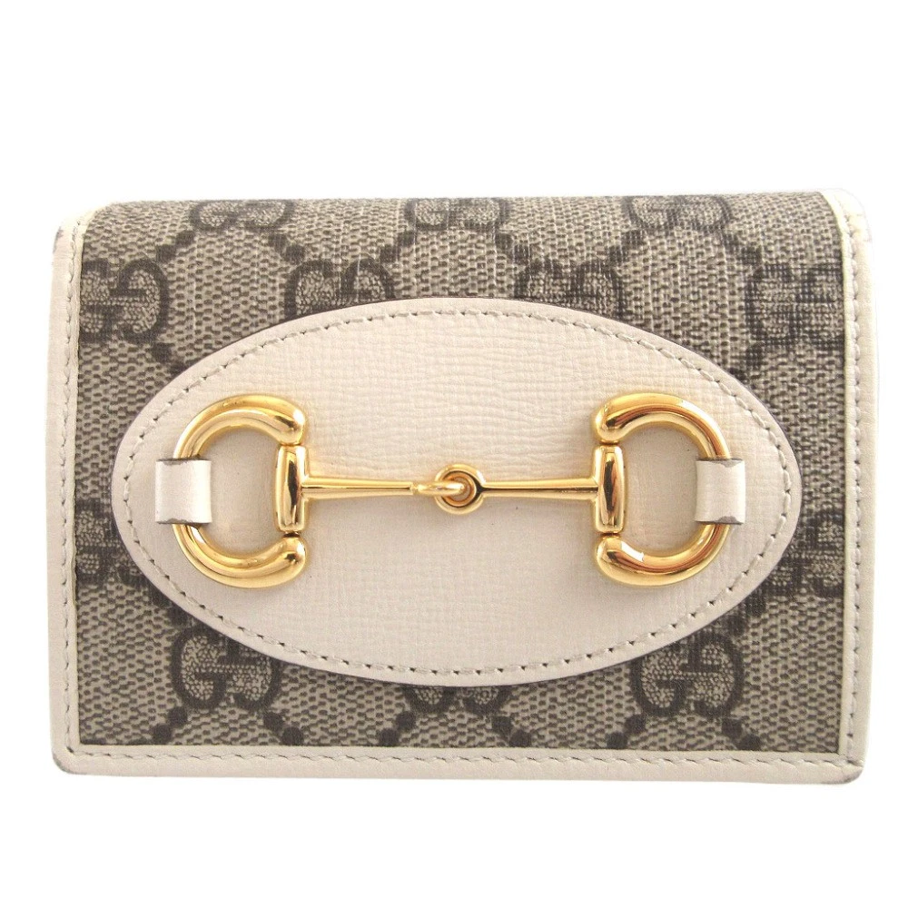 Gucci 621887 Horsebit Gg Supreme Cuir Beige Portefeuille Bifold 0855