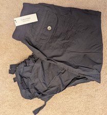 Calvin Klein Women Drawstring Hi-Rise Capri Cargo Pants Size M Light Green