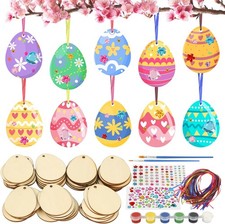 50stk Ostereier Holzbastelset für Kinder Ostern Eier aus Holz zum Basteln DIY 