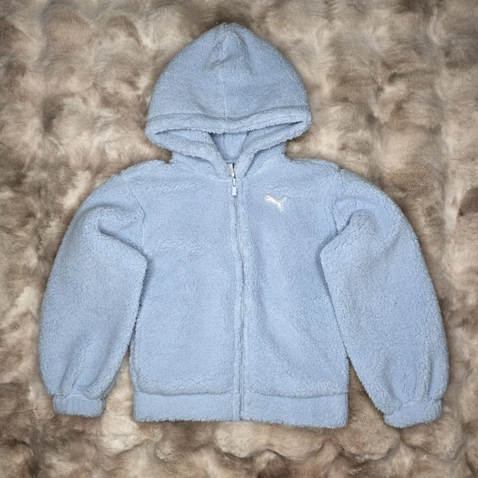 Puma Sherpa Sudadera con Capucha/Camiseta y Jogger Conjunto de 3 Piezas Outfi Azul Bebé Talla 6 Niñas Nuevo con Etiquetas Foto 4 de 4