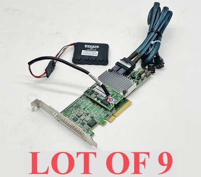 LSI MegaRAID 9361-8i 12Gb/s 8-Port SAS/SATA PCI-e RAID w/Battery + Cable Lot 9