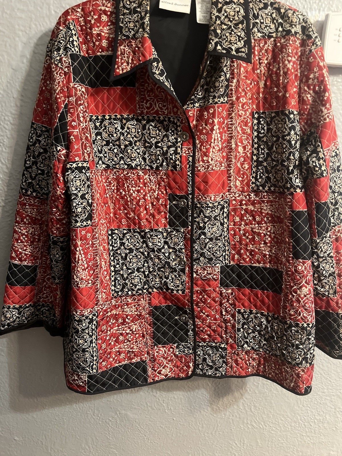 Alfred Dunner Silk Patchwork Multicolor Button Qu… - image 2
