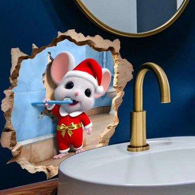 3D Weihnachten Aufkleber Temporäre Feiertagsdekoration Feuchtigkeitsbeständig - Bild 1 von 4