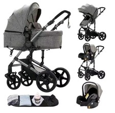 Passeggino Trio 3 in 1 Leggero Alluminio: Navicella Ovetto, Pieghevole e Pratico