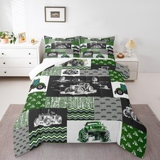 Erosebridal Green Tractor Comforter Set Full Size Farm Vehicle Truck Bedding ...
