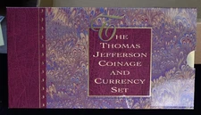 1993 The Thomas Jefferson Coin And Currency Set w/ 1994 Matte Proof Nickel NICE!