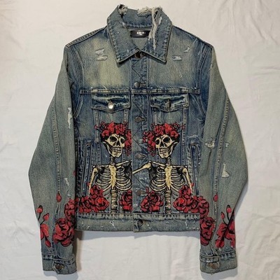 AMIRI Men Jacket S Grateful Dead Skull Rose Denim Jk Limited Edition VHTF Rare P