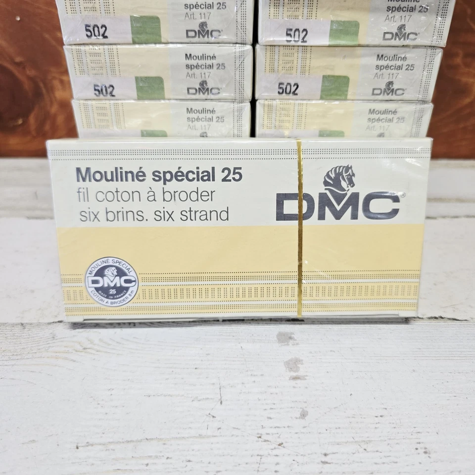 20 Boxes DMC 502 Green Thread Mouline Special 25 Art 117 Embroidery Needlepoint - Image 4 of 4