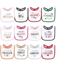 Unisex Baby Cotton Bibs, Holiday Fancy Girl, One Size