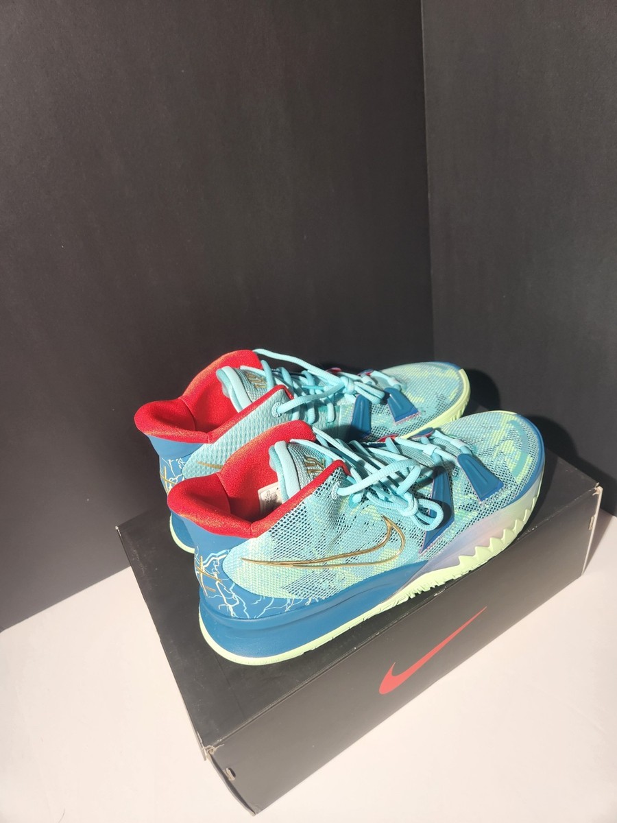 Nike Kyrie 7 Preheated Special FX Men's Size 12 Bleached Aqua/Gold