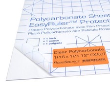 Polycarbonate Clear Plastic Sheet 12" X 12" X 0.0625" 1/16" Exact with EasyRu...