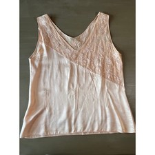 Vintage Satin Camisole Top Blush Pink Handmade Embroidered Lingerie Romantic