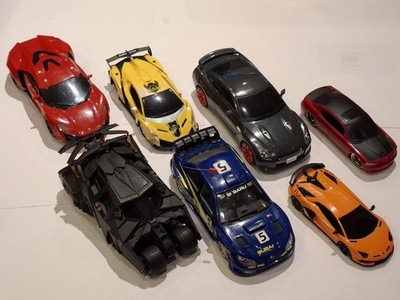 Lot Of 7 Remote Control Cars JADA Lamborghini Subaru Nissan Z BATMOBILE & MORE
