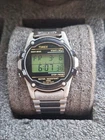 Vintage Timex Atlantis 100 Digital Watch Stainless Steel Indiglo Alarm Timer