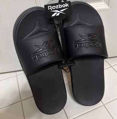 Reebok Black Platform Slippers Slides Sandals Size NEW!