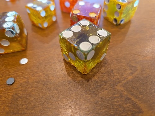 WEIGHTED Wild Set Of 13 Nitrate Vintage CHEATERS Pips Crystal Magic Dice - Picture 15 of 20
