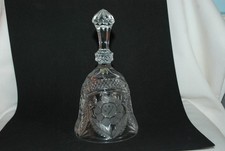 Vintage Anne Hutte Bleikristall Hand Held Etched Bell Clear Crystal 7” Germany