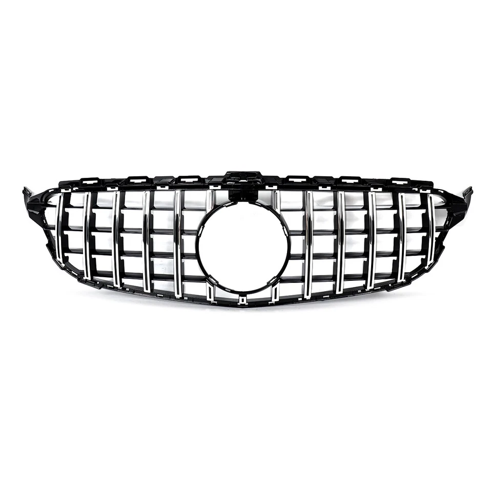For Mercedes C-Class W205 C205 C300 C43 Chrome+Black GTR Style Grille 2015-2018 Foto 2 de 4