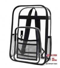 Clear Backpack Stadium Approved Heavy Duty PVC Waterproof Transparent Black