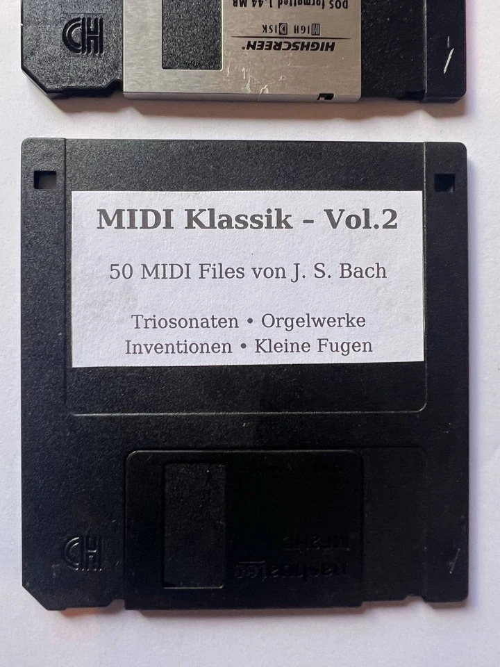 💾 Bach MIDI Vol. 1 & Vol. 2 – 100 Werke auf 2 Disketten – getestet - RARITÄT 🎵 - Bild 2 von 3