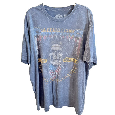 Affliction Y2K Vintage Gray Sturgis Men's Skull 76th Rally T Shirt XXL America