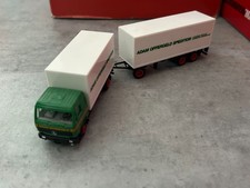 Herpa 1:87 ADAM Offergeld Mercedes 4x2  + 3 achs kasten hangerzug trailer  *B8*