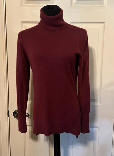 WOMENS MEDIUM 100% CASHMERE ANTONIO MELANI SWEATER TURTLENECK Wine