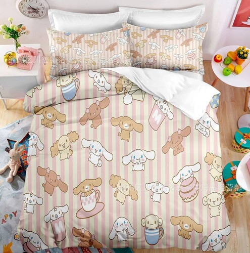 Juego de cama Kuromi Melody algodón suave confort juegos edredón funda sábanas cama - Imagen 34 de 36
