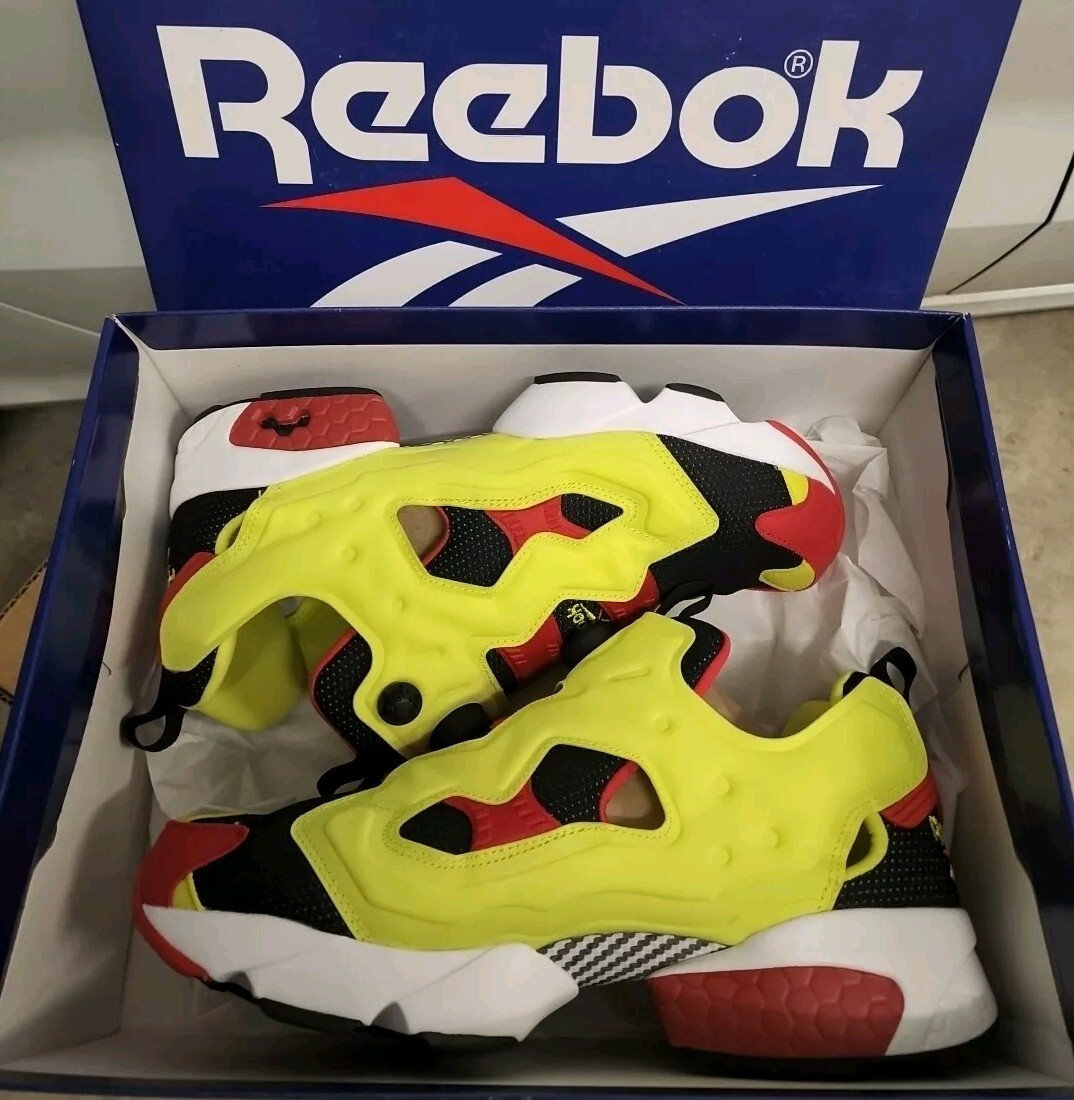 Reebok 9.5 Instapump Fury 94 Black Citron Red White Hyper Reebok 9.5 Instapump Fury 94 Black Citron Red White Hyper