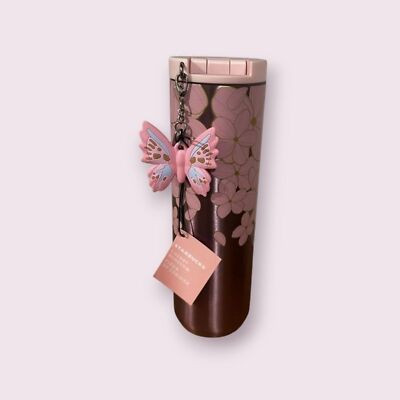 Starbucks Cherry Blossom SS Tumbler w/ Charm, 16 FL. OZ., NWT