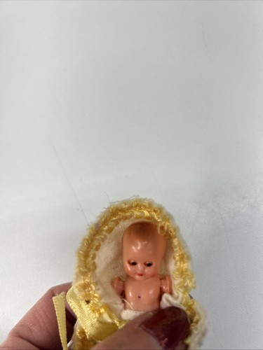 Panier vintage tissé poussette bébé avec plastique clignotant bébé en couverture - Photo 6/6