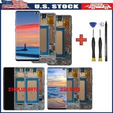 For Samsung S10 G973 S10 SM-G975 TFT LCD Display Touch Screen Digitizer Frame
