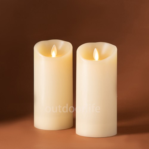 Luminara Flameless Unscented Wax Candles with Remote Moving Flame Ivory 3 in - Picture 26 of 37