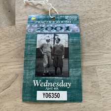 2001 Masters Golf Tournament Practice Round Ticket--Tiger Woods