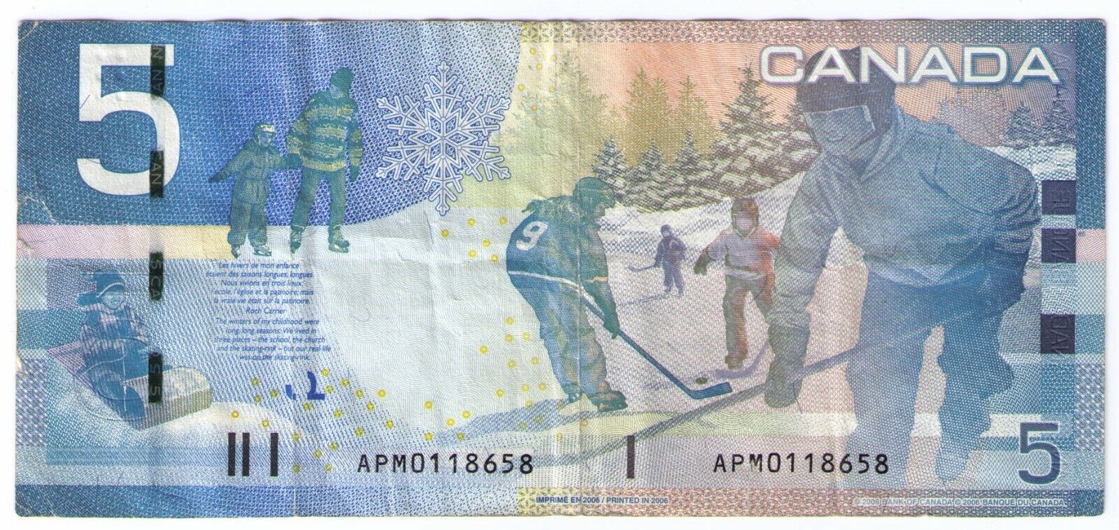 Canada 2006(06) $5 Banknote Rare Regular Issue APM0118658 circulated condition