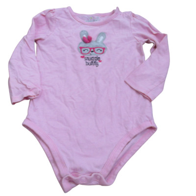 Jumping Beans 1 Pc Bodysuit Toddler Girls 18M Pink Snuggle Bunny Long Sleeve