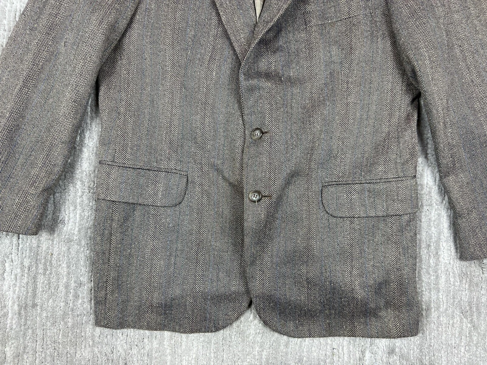 Blazer Stafford Para Hombres 42R Abrigo Deportivo Traje Chaqueta Dos Botones Poliéster Lana Seda Foto 3 de 4