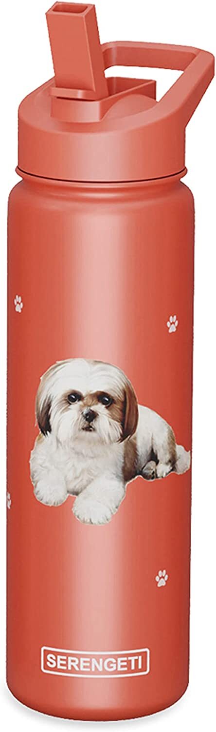 Бутылка для воды E-S Pets из нержавеющей стали 24 унции непроливаемая Тан Ши-Тцу 6090₽